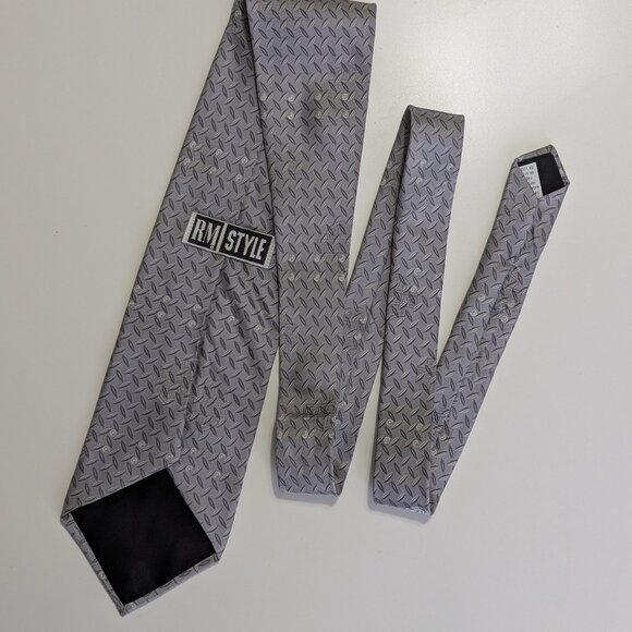 RM Style Harley Davidson Motorcycles‎ Men's Silver Silk Tie - Picture 2 of 9